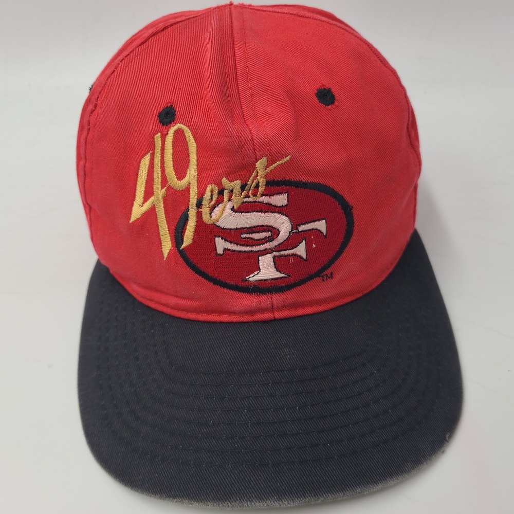 Vintage San Francisco 49ers Hat Snapback (Fits Small) Team NFL Red Black 90s